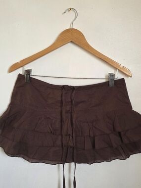 Urban Outfitters Brown Ruffle Mini Skirt